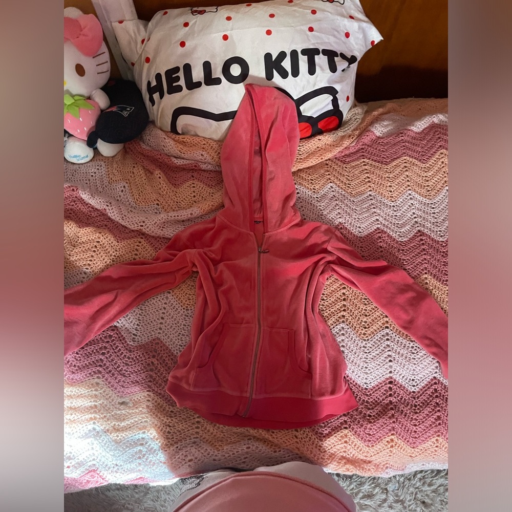 PINK VELVET TRACKSUIT TOP